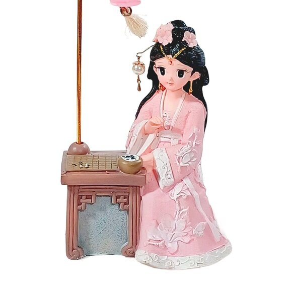 Pink Geisha Girl Anime Doll Lantern Figurine Desk Decor Figurine - Picture 3 of 6